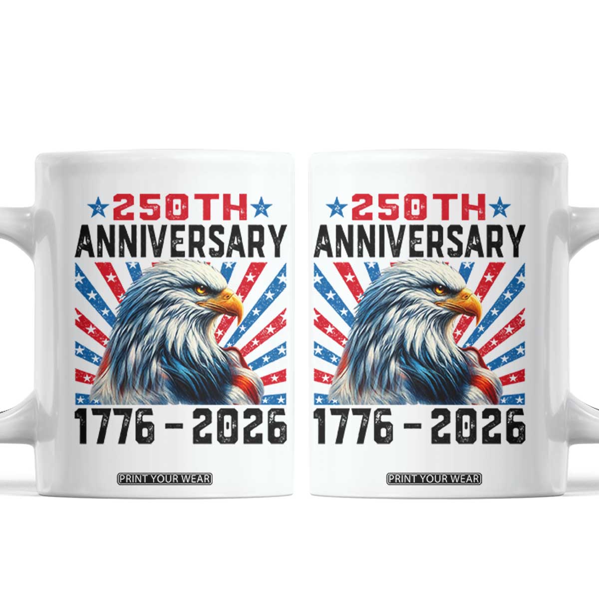 Eagle Flag America 250 Coffee Mug 1776-2026 250th Birthday TS10 White Print Your Wear