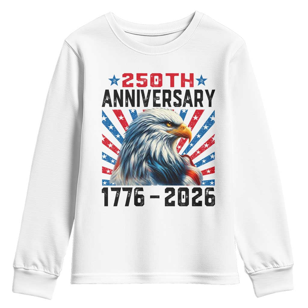 Eagle Flag America 250 Youth Sweatshirt 1776-2026 250th Birthday TS10 White Print Your Wear