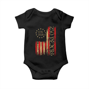 250 Years America Flag Baby Onesie 250th Anniversary USA TS10 Black Print Your Wear