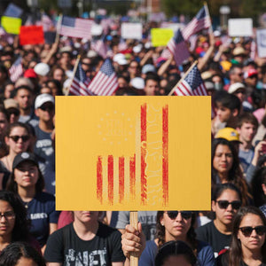 250 Years America Flag Protest Sign 250th Anniversary USA TS10 Horizontal 18" × 24" Yellow Print Your Wear