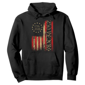 250 Years America Flag Hoodie 250th Anniversary USA TS10 Black Print Your Wear