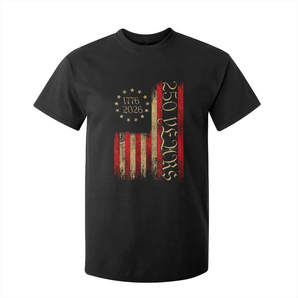 250 Years America Flag T Shirt For Kid 250th Anniversary USA TS10 Black Print Your Wear