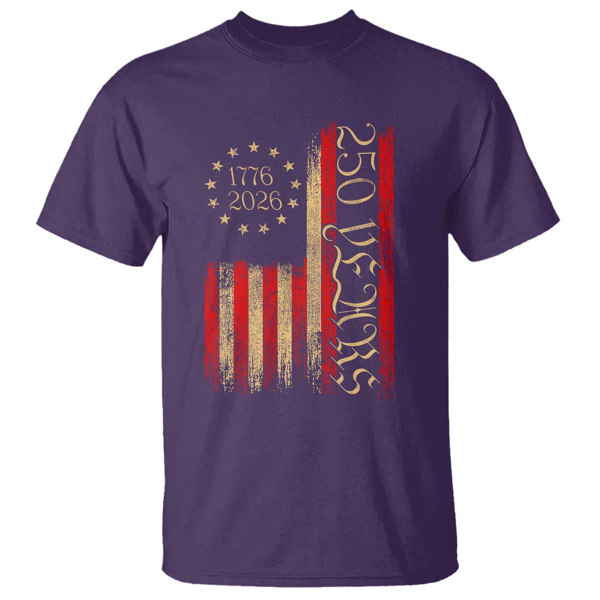 250 Years America Flag T Shirt 250th Anniversary USA TS10 Purple Print Your Wear