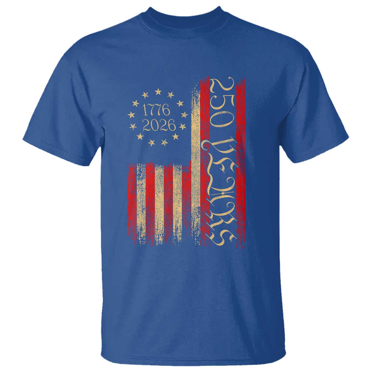 250 Years America Flag T Shirt 250th Anniversary USA TS10 Royal Blue Print Your Wear