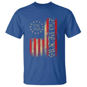 250 Years America Flag T Shirt 250th Anniversary USA TS10 Royal Blue Print Your Wear