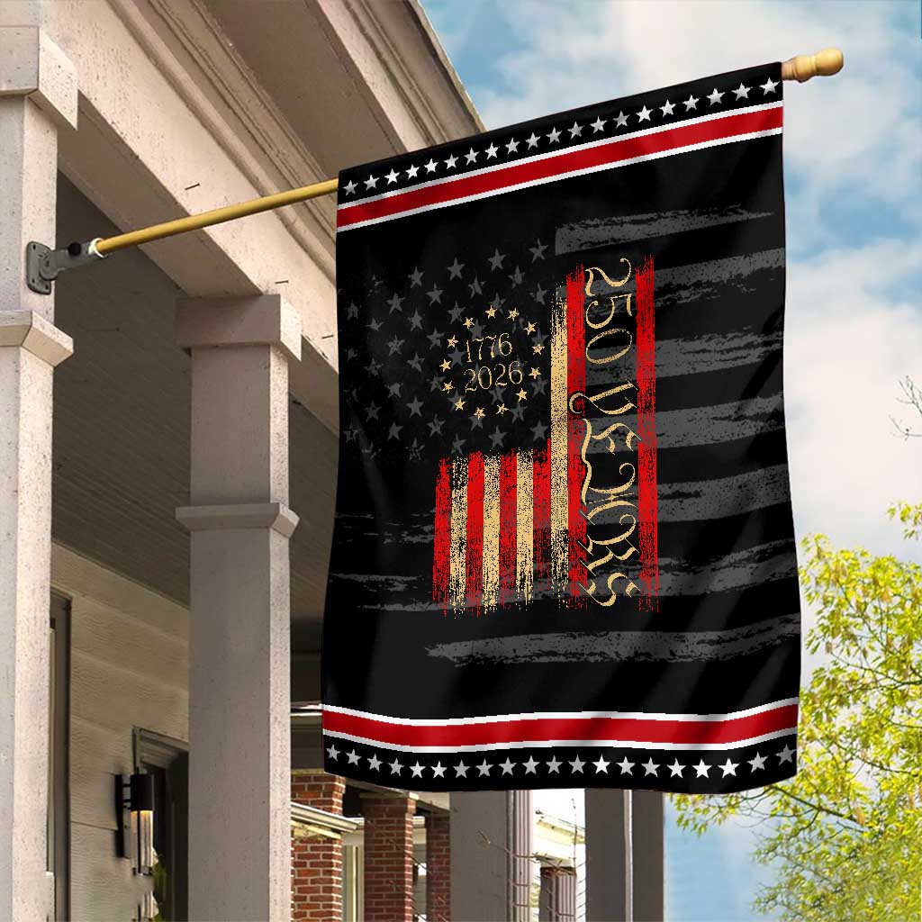 250 Years America Flag Garden Flag 250th Anniversary USA TS10 Distressed Black Red Print Your Wear