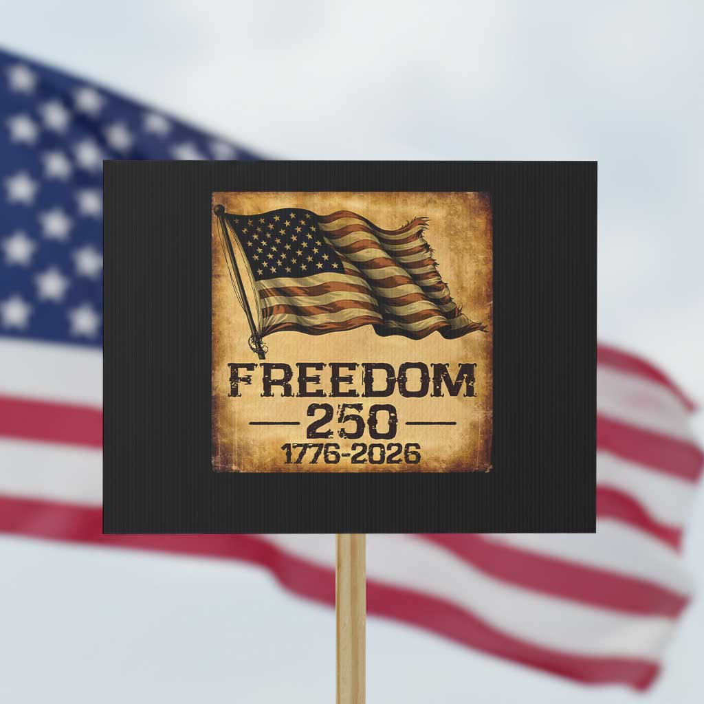 Freedom 250 Years America Protest Sign Retro Vintage 250th Anniversary USA TS10 Horizontal 18