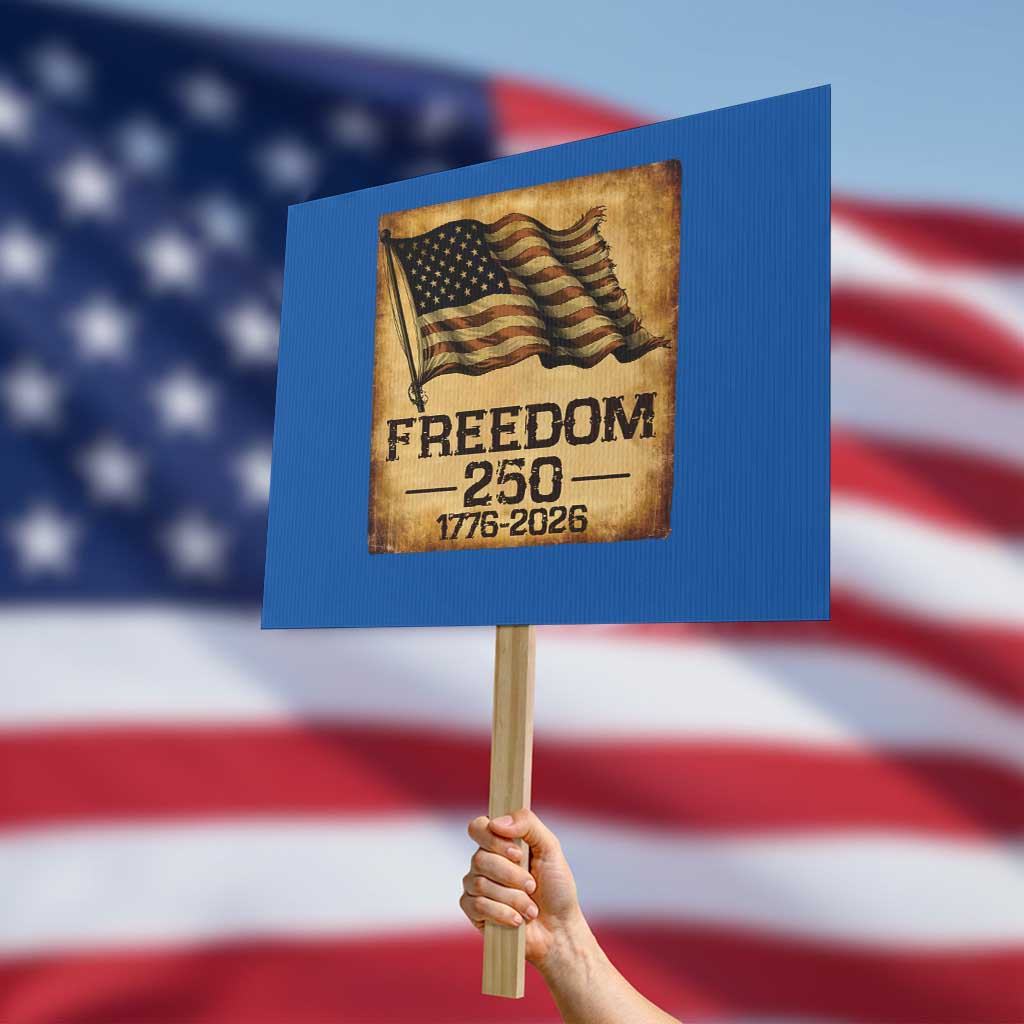 Freedom 250 Years America Protest Sign Retro Vintage 250th Anniversary USA TS10 Horizontal 18