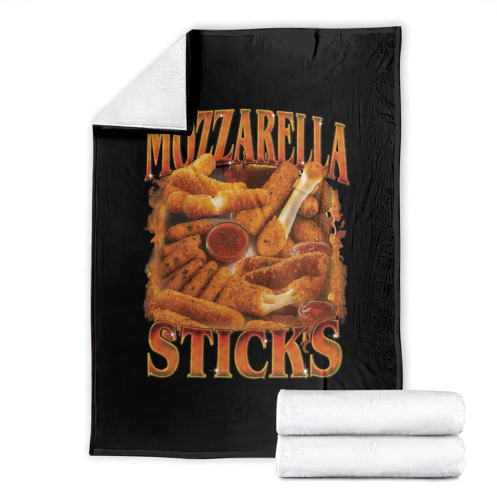 Mozzarella Sticks Throw Blanket Funny Foodie Meme Snack Lover Vintage 90s TS10 Black Print Your Wear
