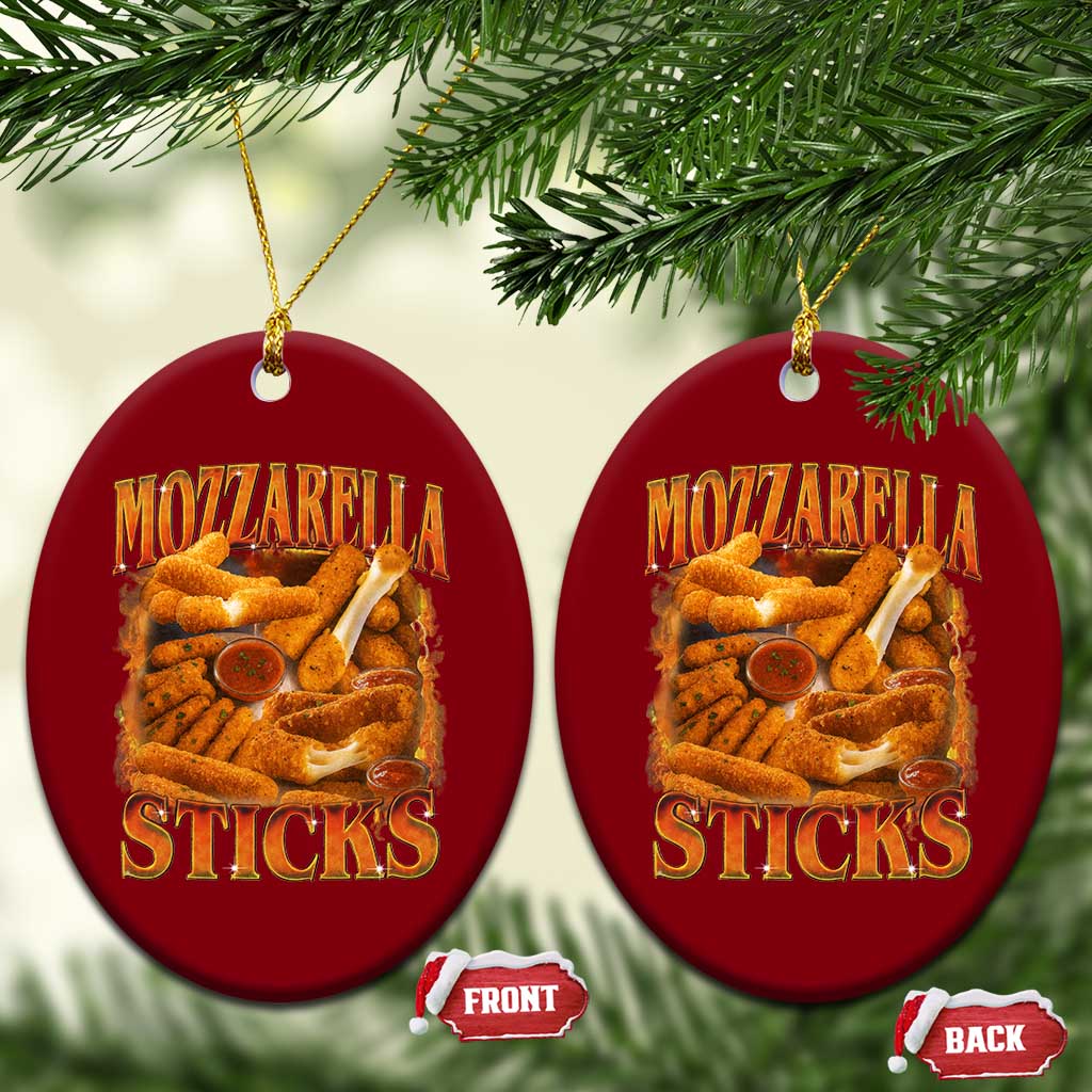 Mozzarella Sticks Ceramic Ornament Funny Foodie Meme Snack Lover Vintage 90s TS10 Print Your Wear