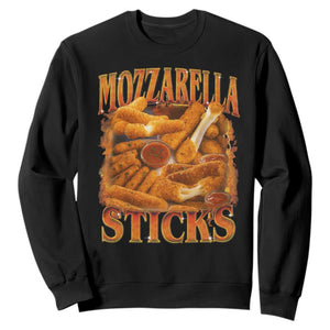 Mozzarella Sticks Sweatshirt Funny Foodie Meme Snack Lover Vintage 90s TS10 Black Print Your Wear