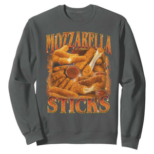 Mozzarella Sticks Sweatshirt Funny Foodie Meme Snack Lover Vintage 90s TS10 Dark Heather Print Your Wear