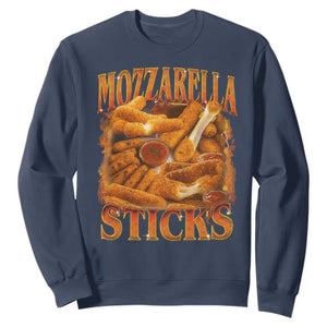 Mozzarella Sticks Sweatshirt Funny Foodie Meme Snack Lover Vintage 90s TS10 Navy Print Your Wear