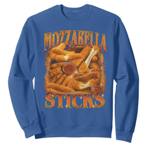 Mozzarella Sticks Sweatshirt Funny Foodie Meme Snack Lover Vintage 90s TS10 Royal Blue Print Your Wear