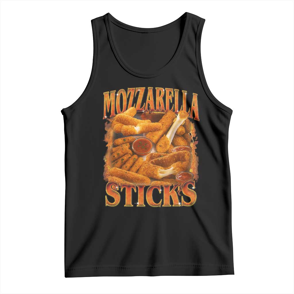 Mozzarella Sticks Tank Top Funny Foodie Meme Snack Lover Vintage 90s TS10 Black Print Your Wear