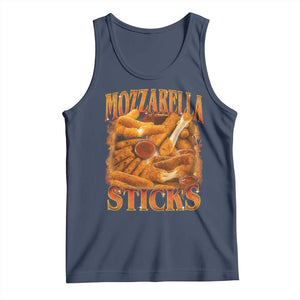 Mozzarella Sticks Tank Top Funny Foodie Meme Snack Lover Vintage 90s TS10 Navy Print Your Wear