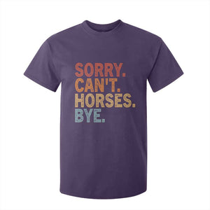 Sorry Cant Horses Bye T Shirt For Kid Fun Horse Lover Humor TS10 Purple Print Your Wear