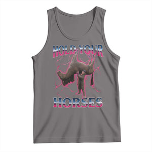 Hold Your Horses Funny Meme Tank Top Vintage 90s Style Bootleg Graphic TS10 Deep Heather Print Your Wear
