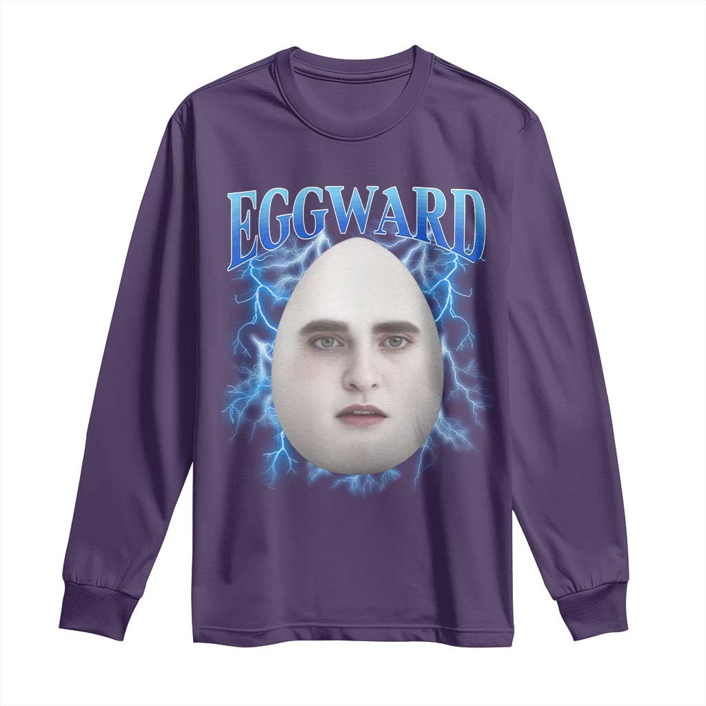 Eggward Long Sleeve Shirt Funny Unhinged Meme Gen Z Humor Bootleg Graphic TS10 Purple Print Your Wear