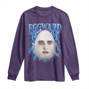 Eggward Long Sleeve Shirt Funny Unhinged Meme Gen Z Humor Bootleg Graphic TS10 Purple Print Your Wear
