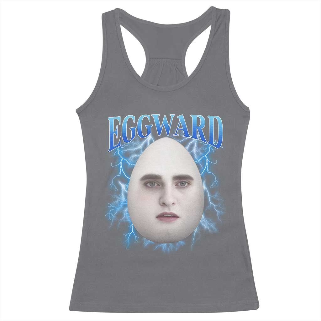 Eggward Racerback Tank Top Funny Unhinged Meme Gen Z Humor Bootleg Graphic TS10 Charcoal Print Your Wear