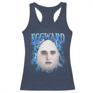 Eggward Racerback Tank Top Funny Unhinged Meme Gen Z Humor Bootleg Graphic TS10 Navy Print Your Wear