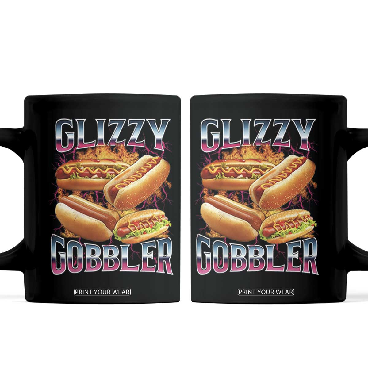 Glizzy Gobbler Coffee Mug Vintage Hot Dog Meme Funny Foodie Gen Z TS10 Black Print Your Wear