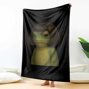 Funny Frog Bob Haircut Meme Throw Blanket Silly Toad Trends TS10 Print Your Wear