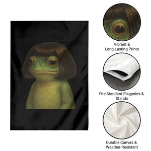 Funny Frog Bob Haircut Meme Garden Flag Silly Toad Trends TS10 Print Your Wear
