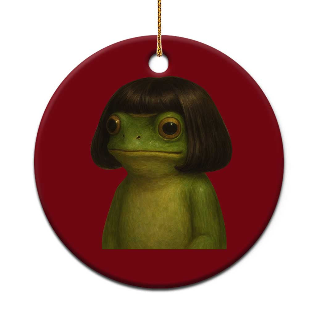 Funny Frog Bob Haircut Meme Ceramic Ornament Silly Toad Trends TS10 1pc Red Print Your Wear
