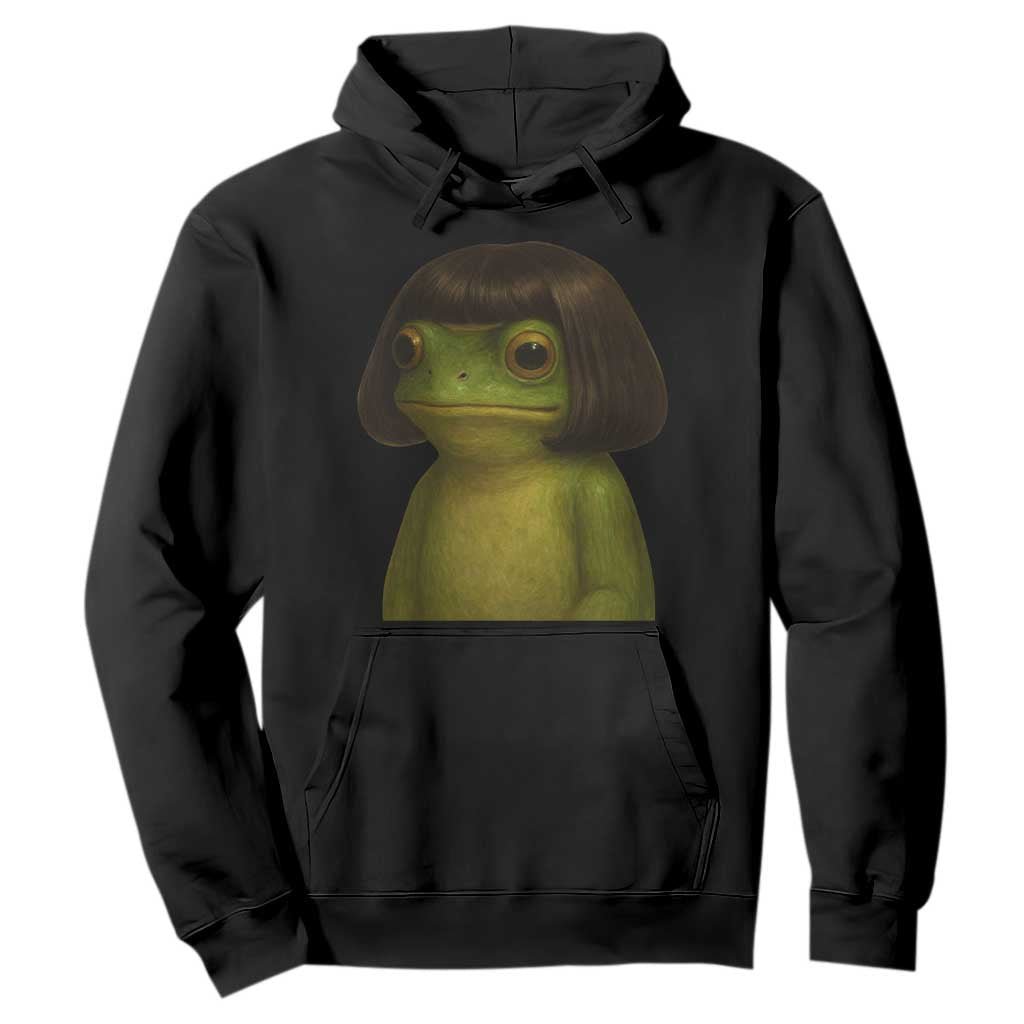 Funny Frog Bob Haircut Meme Hoodie Silly Toad Trends TS10 Black Print Your Wear