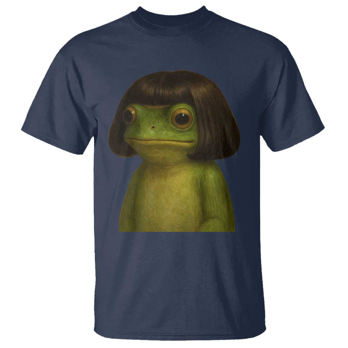 Funny Frog Bob Haircut Meme T Shirt Silly Toad Trends TS10 Navy Print Your Wear