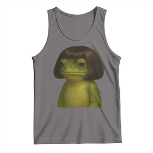 Funny Frog Bob Haircut Meme Tank Top Silly Toad Trends TS10 Deep Heather Print Your Wear