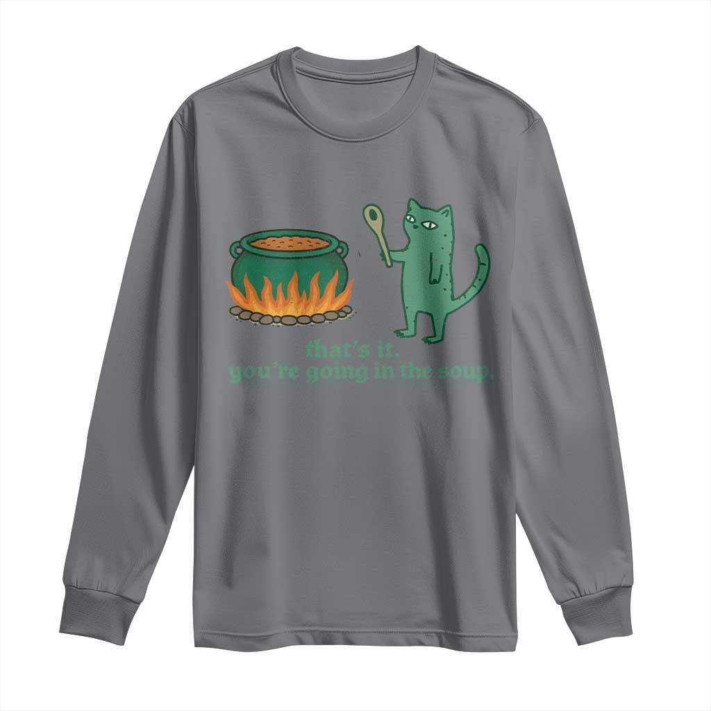 Sarcastic Cat Meme Long Sleeve Shirt Weirdcore Dark Humor TS10 Charcoal Print Your Wear