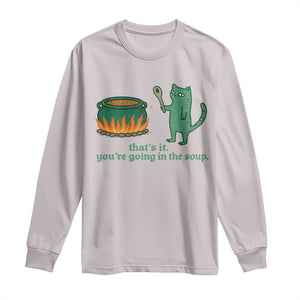 Sarcastic Cat Meme Long Sleeve Shirt Weirdcore Dark Humor TS10 Ice Gray Print Your Wear