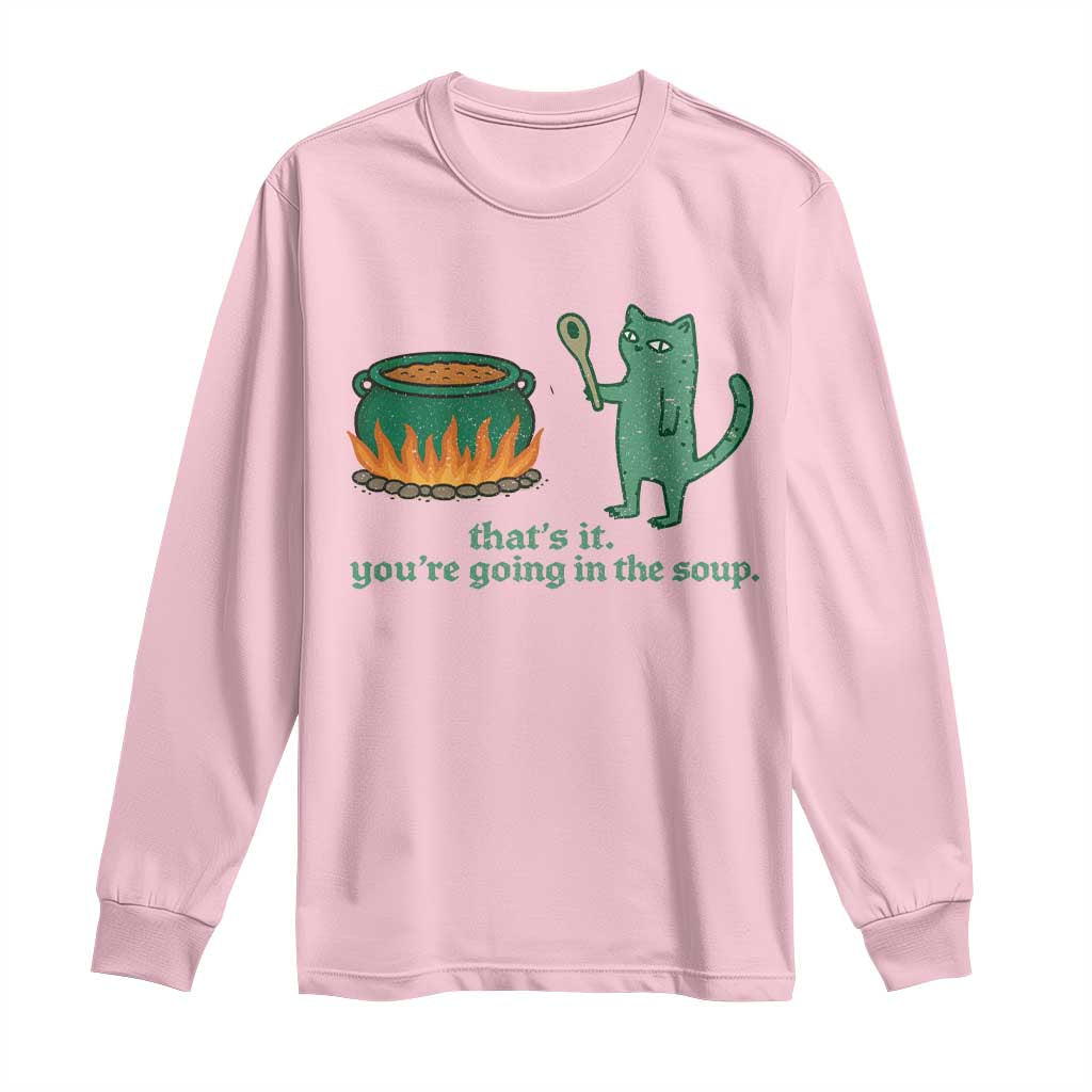 Sarcastic Cat Meme Long Sleeve Shirt Weirdcore Dark Humor TS10 Light Pink Print Your Wear