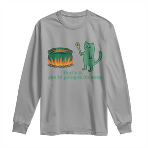 Sarcastic Cat Meme Long Sleeve Shirt Weirdcore Dark Humor TS10 Sport Gray Print Your Wear