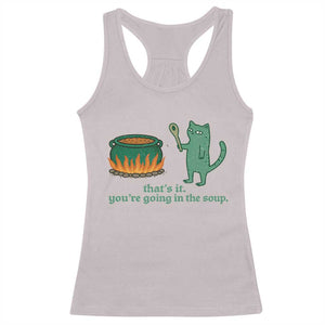 Sarcastic Cat Meme Racerback Tank Top Weirdcore Dark Humor TS10 Ice Gray Print Your Wear