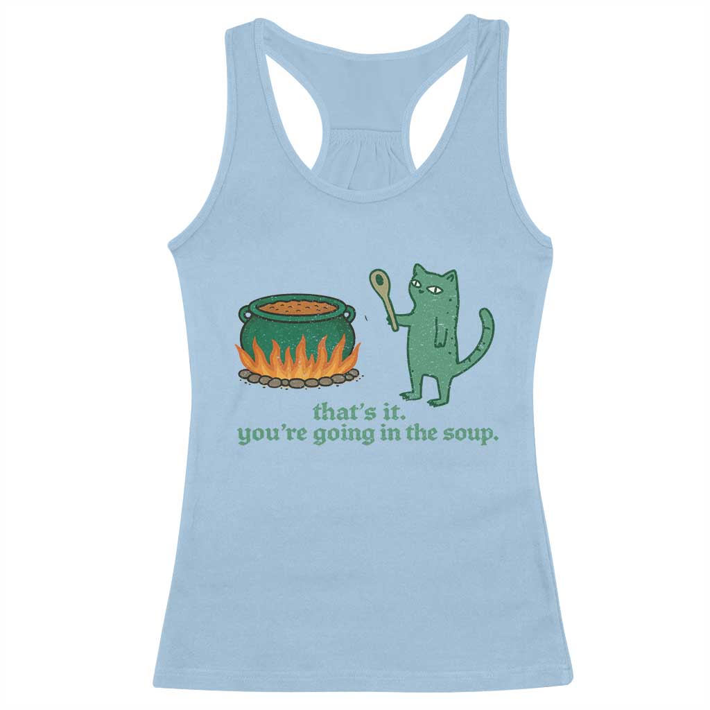 Sarcastic Cat Meme Racerback Tank Top Weirdcore Dark Humor TS10 Light Blue Print Your Wear