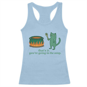 Sarcastic Cat Meme Racerback Tank Top Weirdcore Dark Humor TS10 Light Blue Print Your Wear
