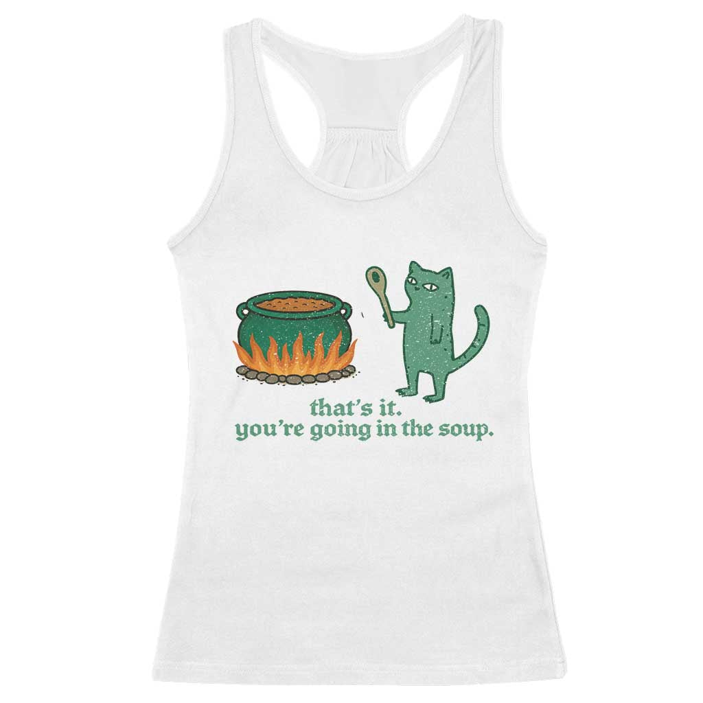 Sarcastic Cat Meme Racerback Tank Top Weirdcore Dark Humor TS10 White Print Your Wear