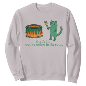 Sarcastic Cat Meme Sweatshirt Weirdcore Dark Humor TS10 Ice Gray Print Your Wear
