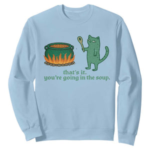 Sarcastic Cat Meme Sweatshirt Weirdcore Dark Humor TS10 Light Blue Print Your Wear