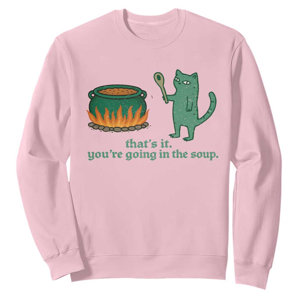 Sarcastic Cat Meme Sweatshirt Weirdcore Dark Humor TS10 Light Pink Print Your Wear