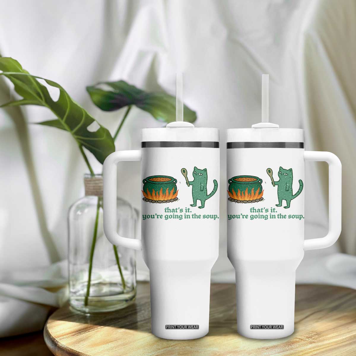 Sarcastic Cat Meme Tumbler With Handle Weirdcore Dark Humor TS10 Print Your Wear