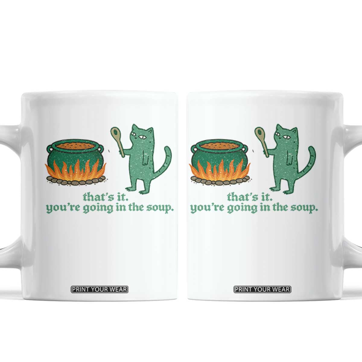 Sarcastic Cat Meme Coffee Mug Weirdcore Dark Humor TS10 White Print Your Wear