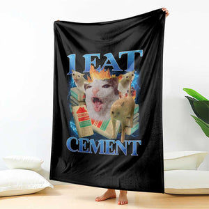 I Eat Cement Cursed Cat Throw Blanket Funny Cat Meme Ironic TS10 Print Your Wear