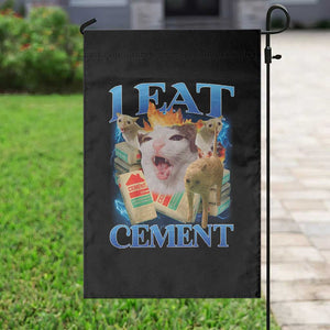 I Eat Cement Cursed Cat Garden Flag Funny Cat Meme Ironic TS10 Print Your Wear