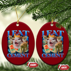 I Eat Cement Cursed Cat Ceramic Ornament Funny Cat Meme Ironic TS10 Print Your Wear