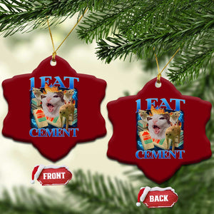 I Eat Cement Cursed Cat Ceramic Ornament Funny Cat Meme Ironic TS10 Print Your Wear